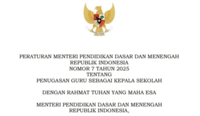 Syarat Calon Kepala Sekolah Terbaru Menurut Peraturan Menteri Terbit 8 Mei 2025